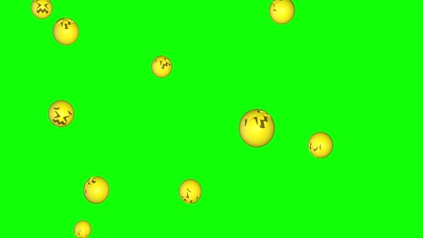 Emojis-3d-Confundidos-Cayendo-Pantalla-Verde